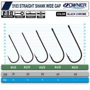 Owner 5103  Straight Shank Wide Gap Uzun Pala Lüfer İğnesi