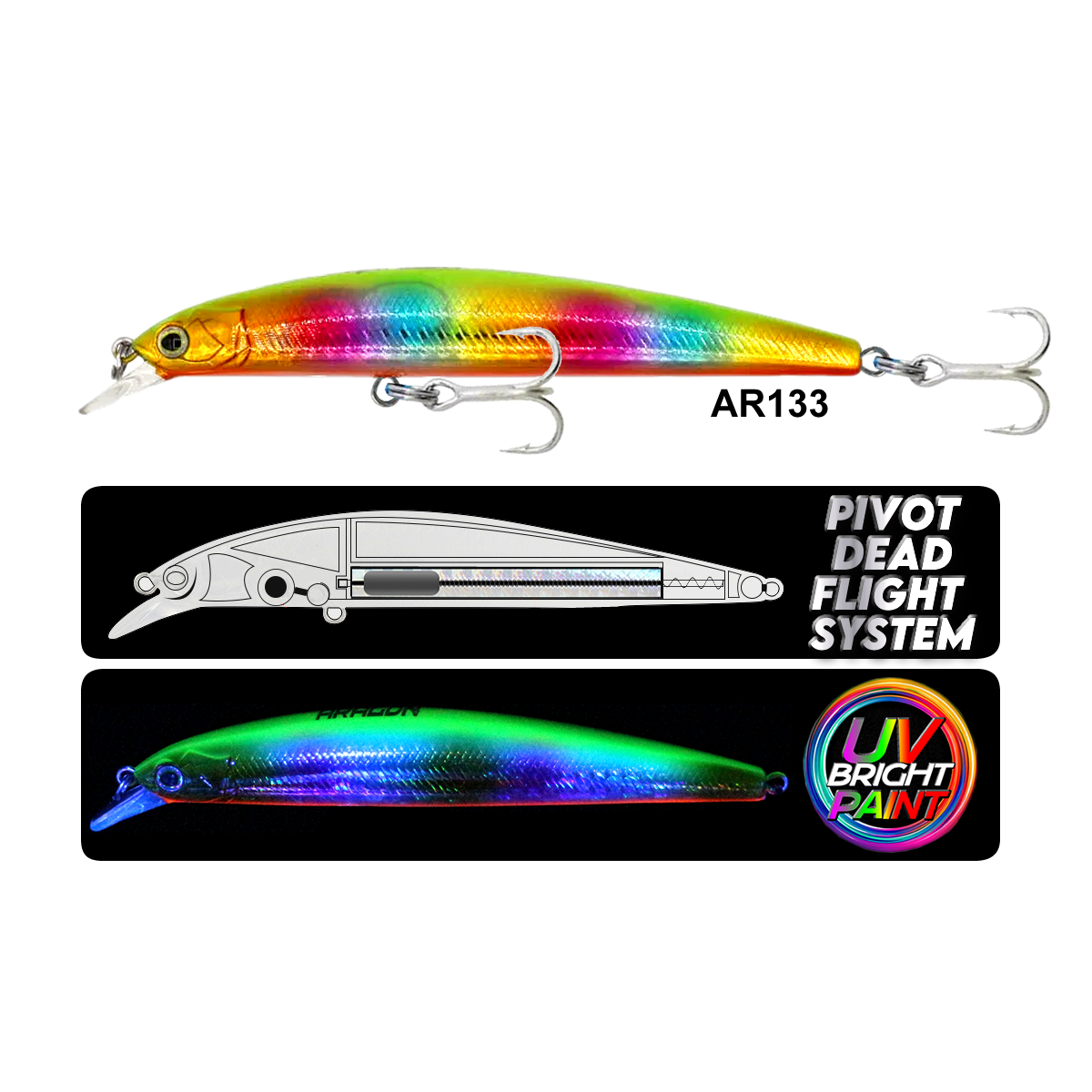 Eurofish Aragon NEGRO Floating 95mm 10.5gr Maket Balık AR133