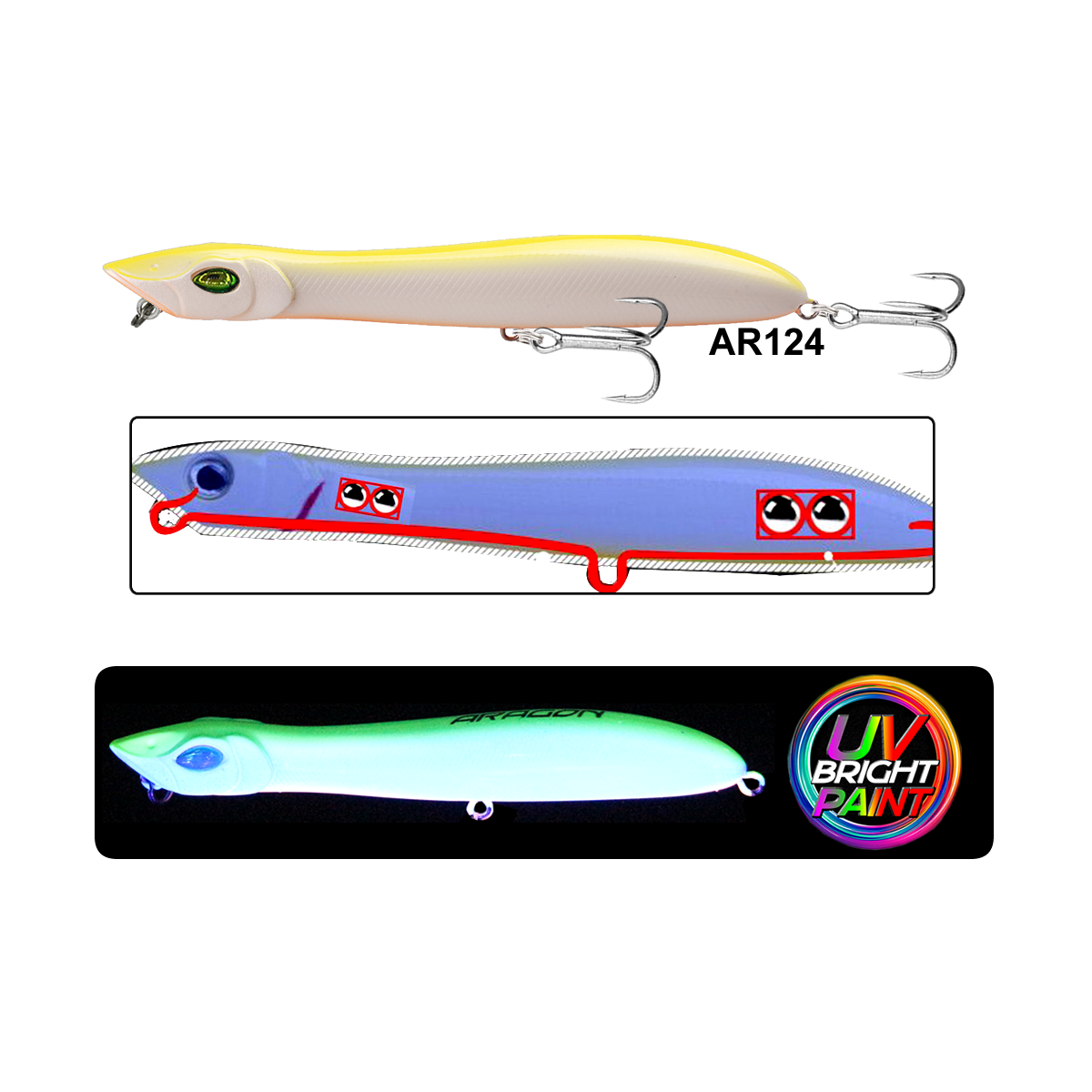 Eurofish Aragon CROAX Zigzag 106mm 11gr Su Üstü Maket Balık AR124