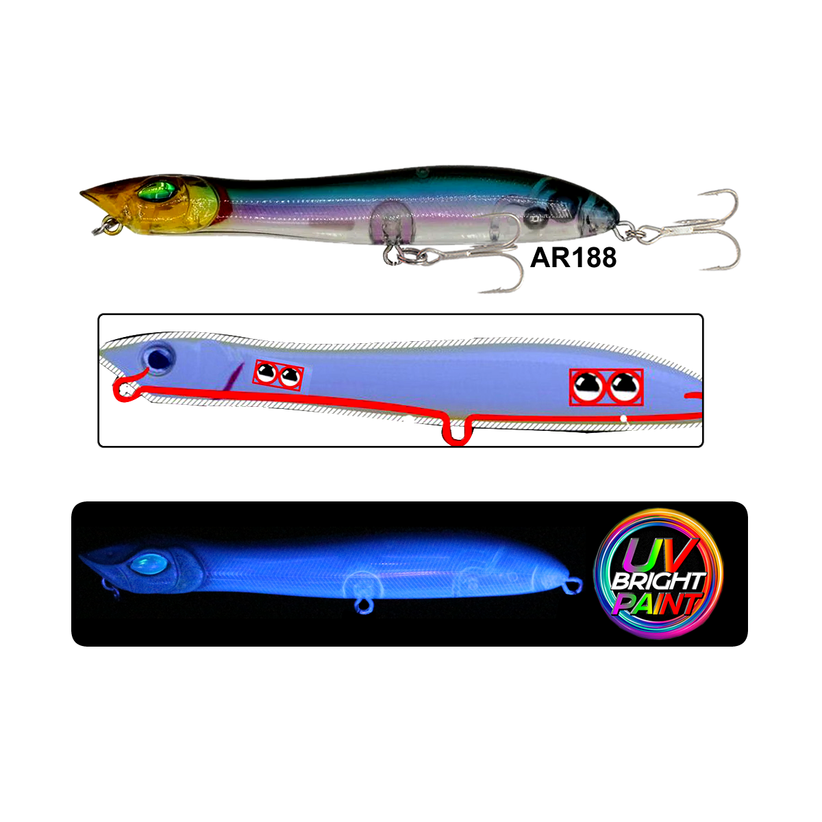Eurofish Aragon CROAX Zigzag 106mm 11gr Su Üstü Maket Balık AR188