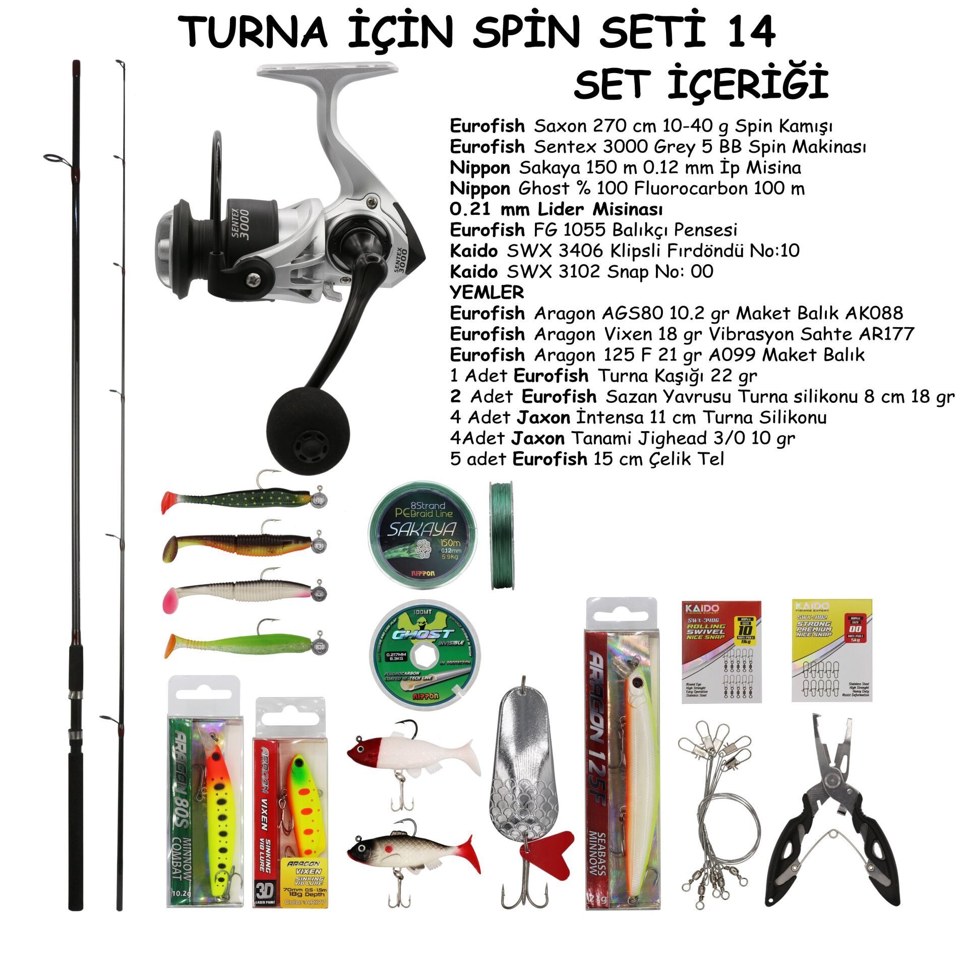 TURNA AVI İÇİN SPİN OLTA SETİ 14