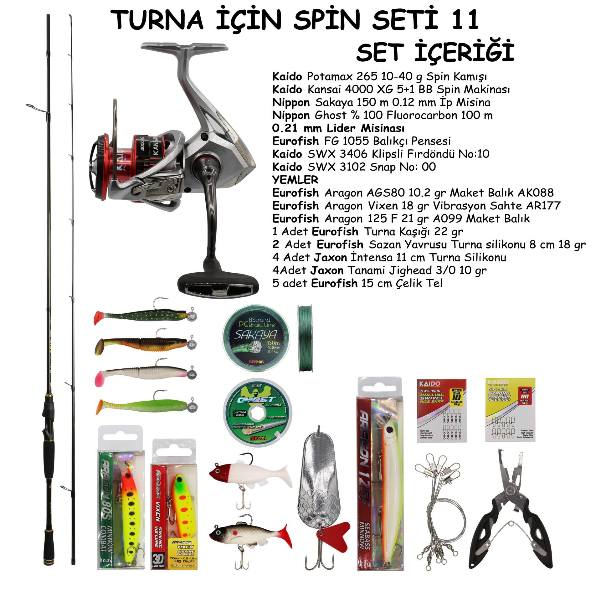 TURNA AVI İÇİN SPİN OLTA SETİ 11