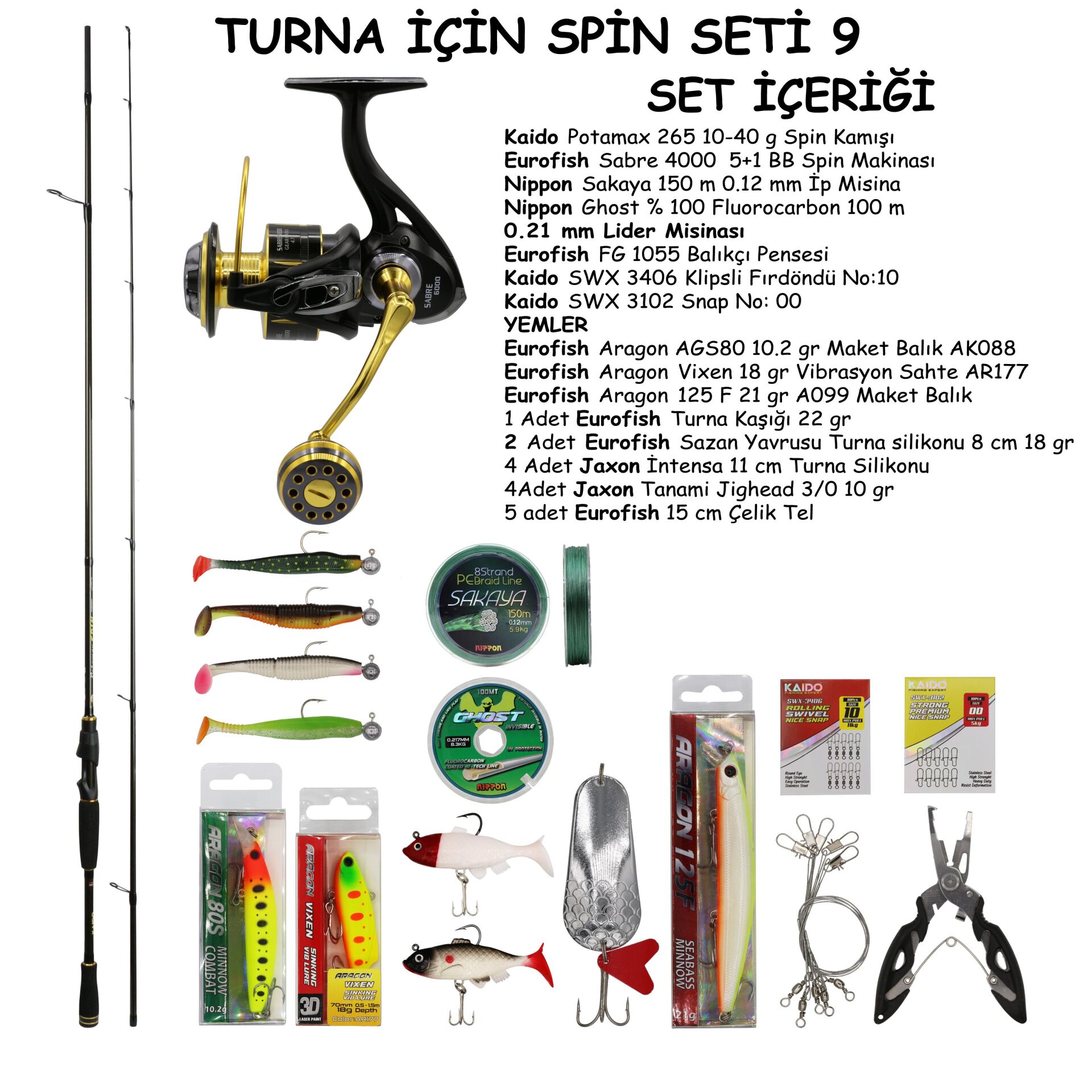 TURNA AVI İÇİN SPİN OLTA SETİ 9