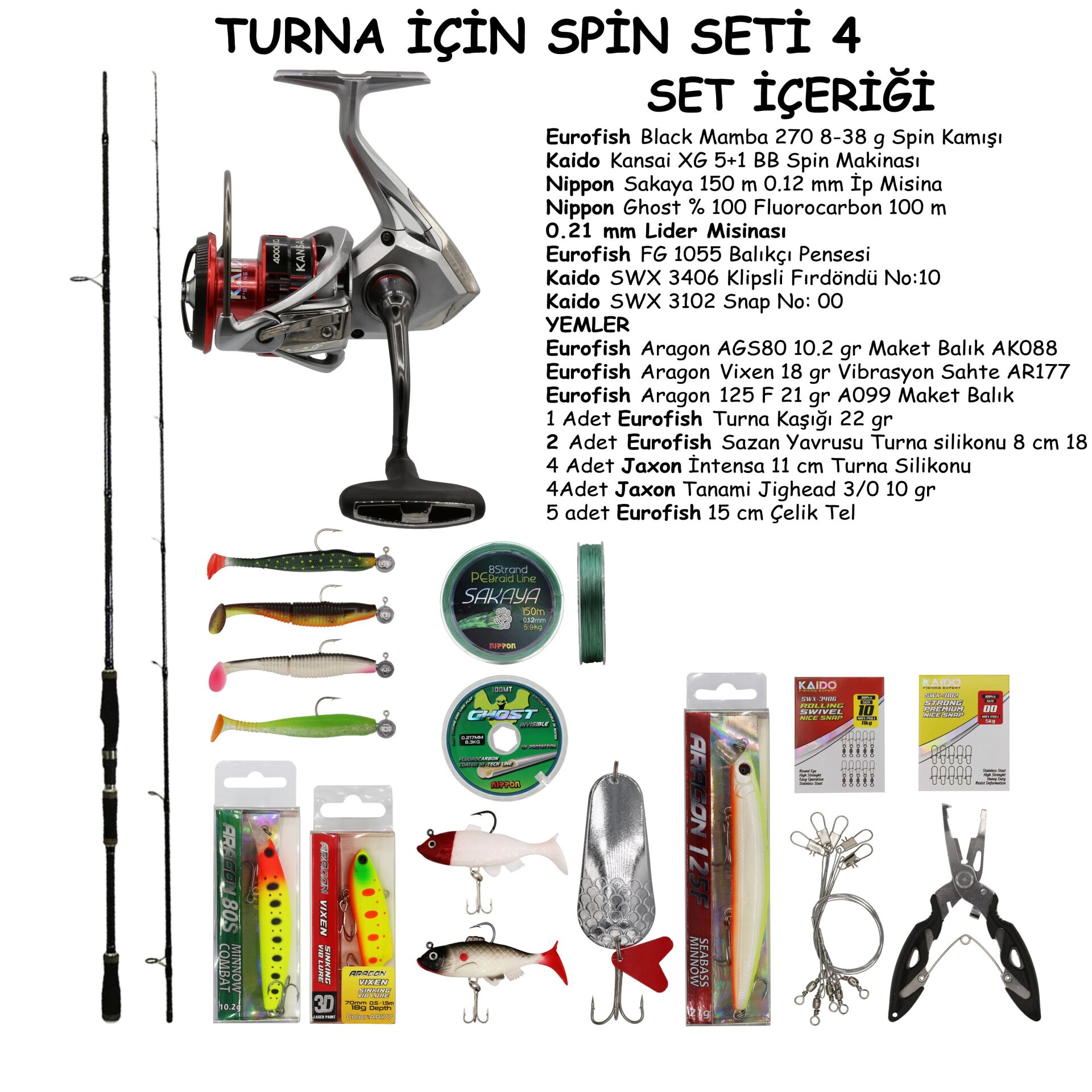 TURNA AVI İÇİN SPİN OLTA SETİ 4