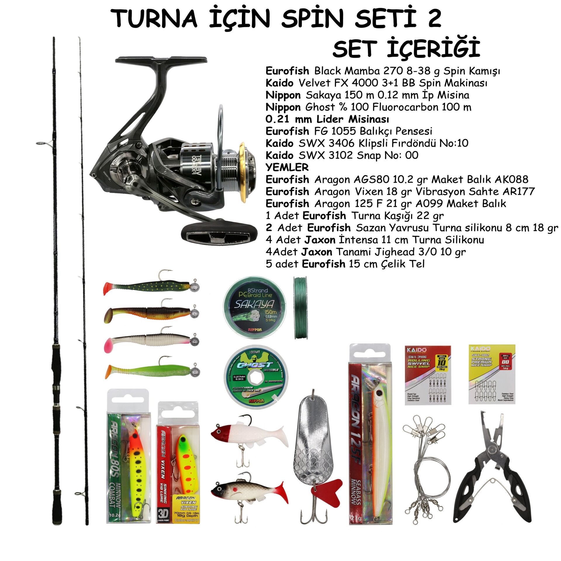 TURNA AVI İÇİN SPİN OLTA SETİ 2