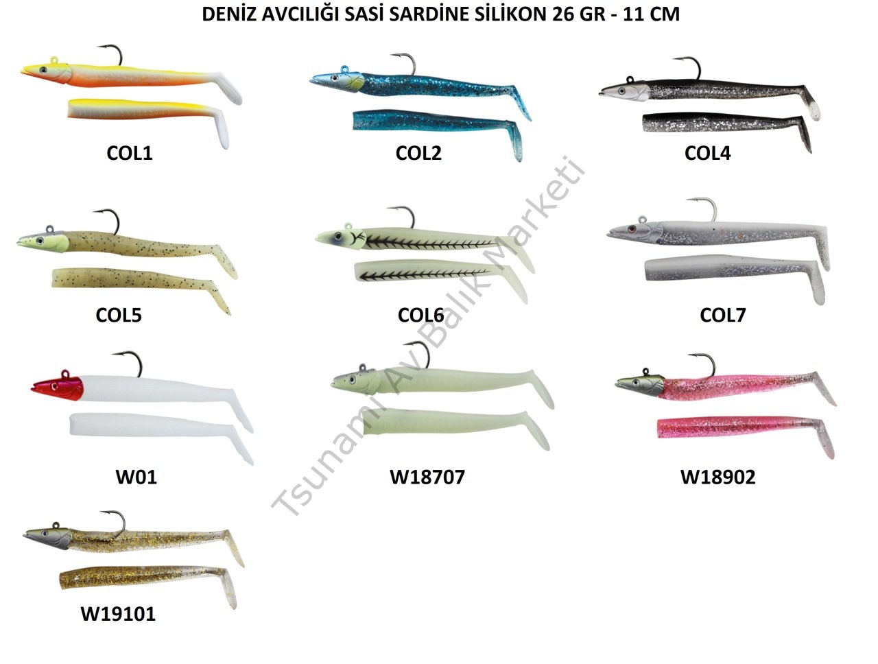 SASİ SARDİNE SİLİKON BALIK (1 Adet) (26 GR - 11 CM)