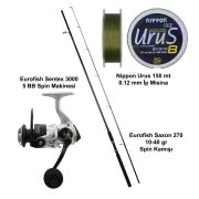 Eurofish Saxon 270 cm 10-40 gr + Eurofish Sentex Gri 3000 Spin Olta Seti