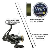Eurofish Black Mamba 270 cm 8-38 gr + Kaido Velvet 3000 Spin Olta Seti