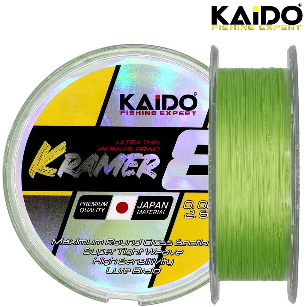 Kramer Japan 8X Braid 250 Mt Lime Green 0.10 mm