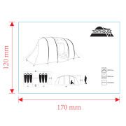 Tenthouse Fun 6 Kişilik Yüksek Çadır(186+120+186)*250-210cm