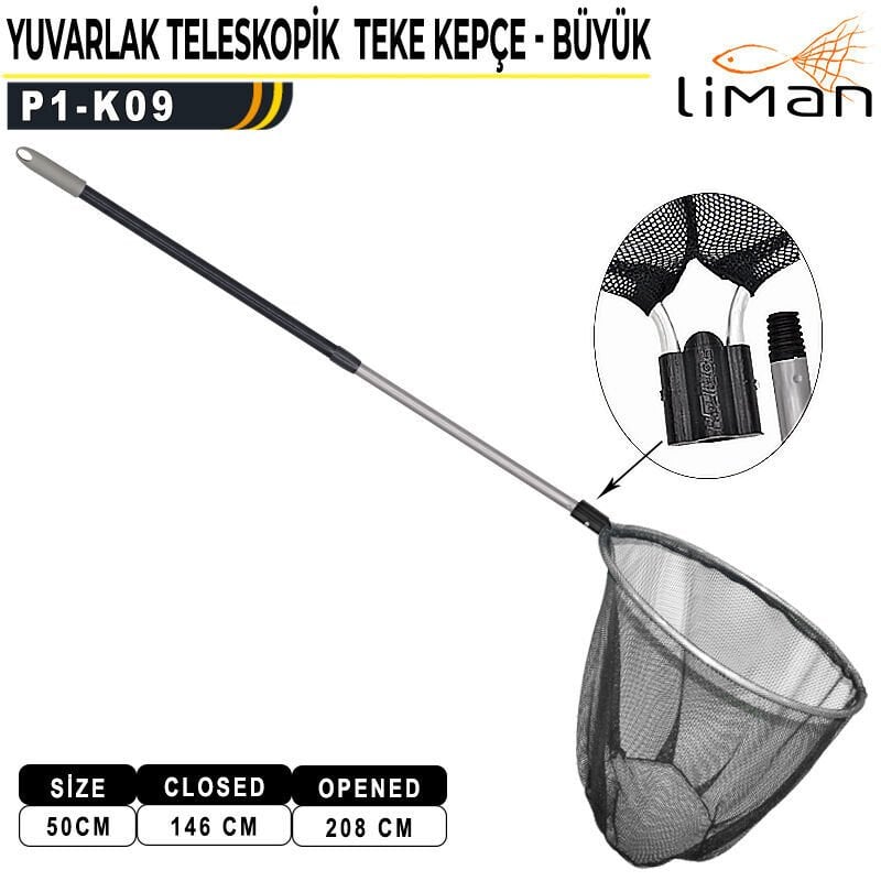 Liman Yuvarlak Teleskopik Teke Kepçe Büyük