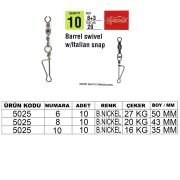Captain 5025 İtalyan Klips 10lu Paket Black Nikel