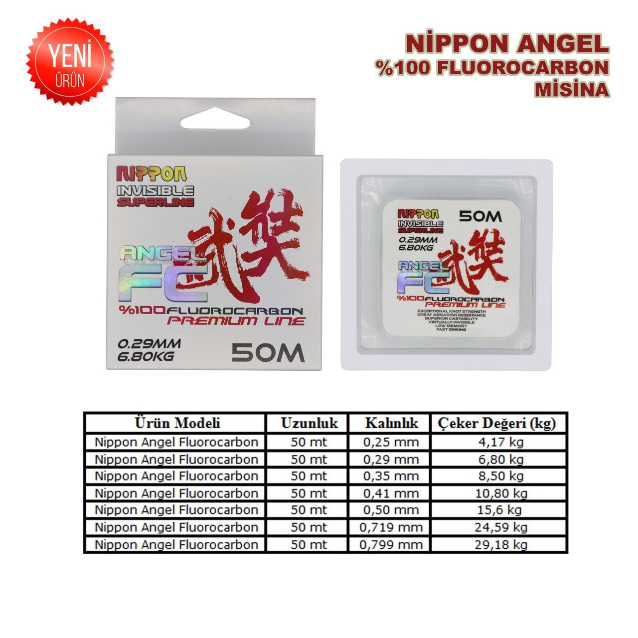 Nippon Angel FluoroCarbon Misina 50 mt 0,350 mm