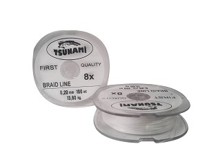 Tsunami 8x BRAİD LİNE 020 100 MT ( BEYAZ ) İP MİSİNALAR