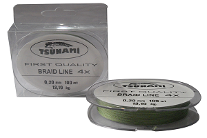 Tsunami Braid Line 100 Metre  4x 012mm