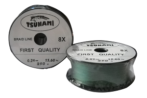 Tsunami Braid Line 250 Metre  8x 026mm