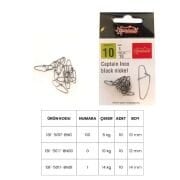 Captain 5017 Sahte Balık Klipsi Snap Strong 10lu Paket Black Nikel