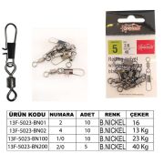 Captain 5023 Kilitli Klips İnox 10lu Paket Black Nikel